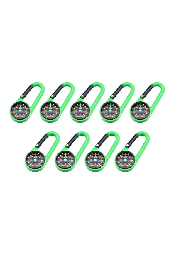 9pcs Carabiner Compasses Pendant Multifunction Keychain Compasses Portable Keychain Navigation Tool for Teen Adults