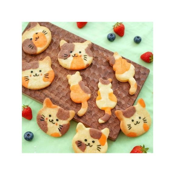 9pcs Cat Cookie Cutter Set Stainless Steel 3D Animal Fondant Biscuit Molds For Christmas Decorations Festive Holiday Snacks DIY Handmade Cookies Gift