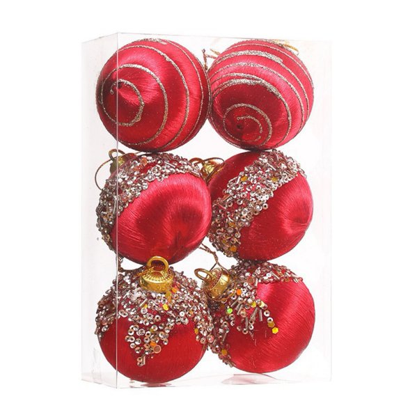 9pcs Christmas Ball Ornaments Decoartions Shatterproof Christmas Ornaments Sets Decorations for Xmas Tree Balls Red 2.36Inch