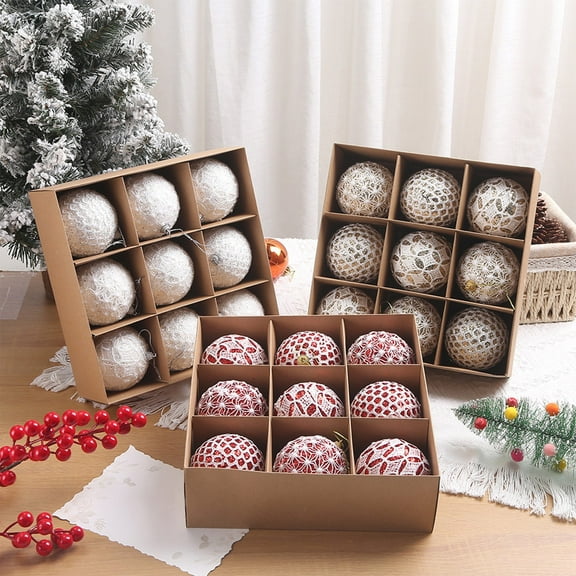 9pcs Christmas Xmas Tree Balls Bauble Hanging Home Party Ornament Decor Tree Balls Party Hanging Pendant Toys Shatterproof Ornaments with Hanging Loops for Christmas Tree
