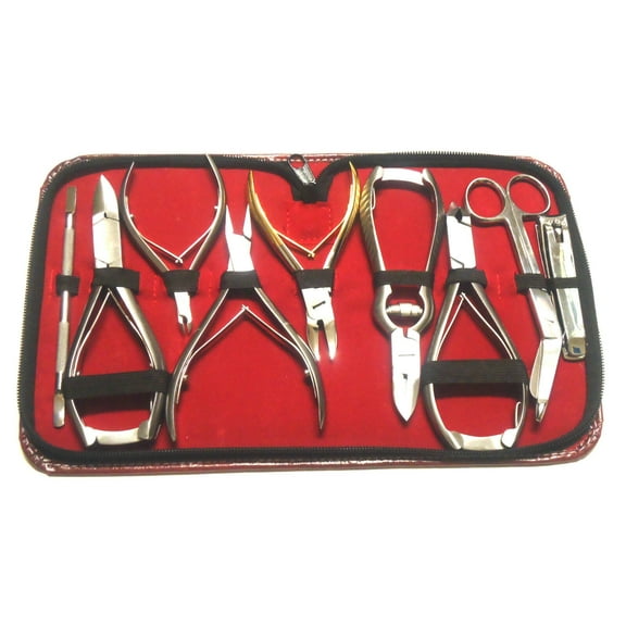 9pcs Complete Podiatrist Heavy Duty Clippers and Cutters Variety Tools Kit Set