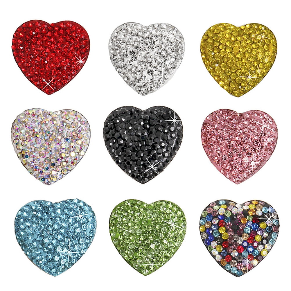9pcs Crystal Heart Magnet Rhinestone Magnet Creative Fridge Magnet for ...