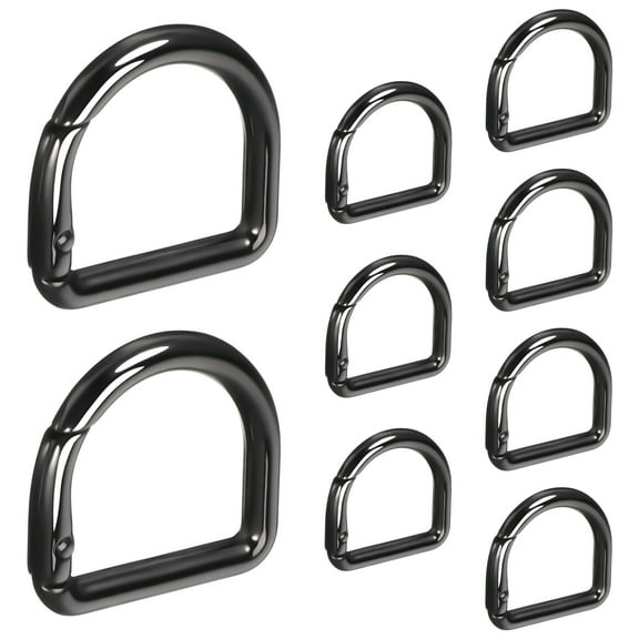 unbranded 9pcs D Ring Spring Key Hooks Small Carabiner Clips Key D Ring Strap Clip Metal D Ring For Purse Backpack Keychain Handbag Crafts