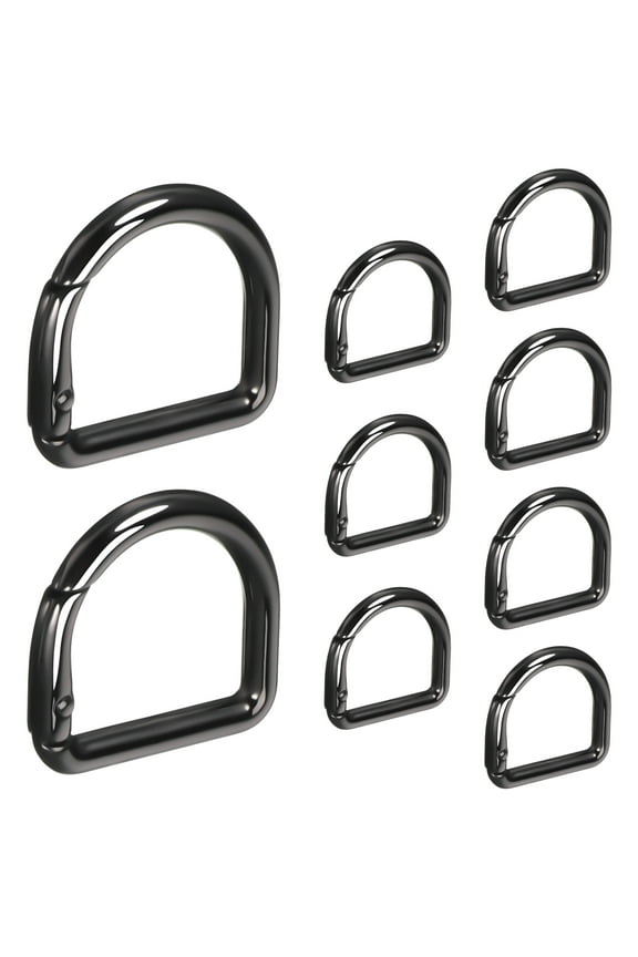 9pcs D Ring Spring Key Hooks Small Carabiner Clips Key D Ring Strap Clip Metal D Ring For Purse Backpack Keychain Handbag Crafts