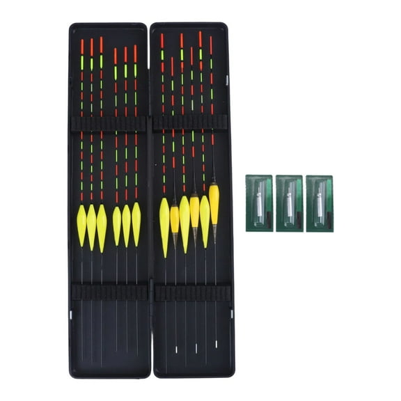 9pcs Daytime+3pcs Night Fishing Float Bobbers With Tackle Boxes