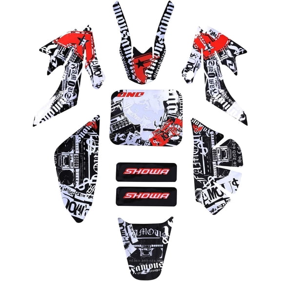 9pcs Decal Graphics Sticker Waterproof Plastic Fender Fairing Stickers for Pit Dirt Bike Offroad Motorcycle Powersport CRF50 XR50 SSR SDG DHZ Thumpstar 50cc 70cc 90cc 110cc 125cc 140cc 150cc 160cc