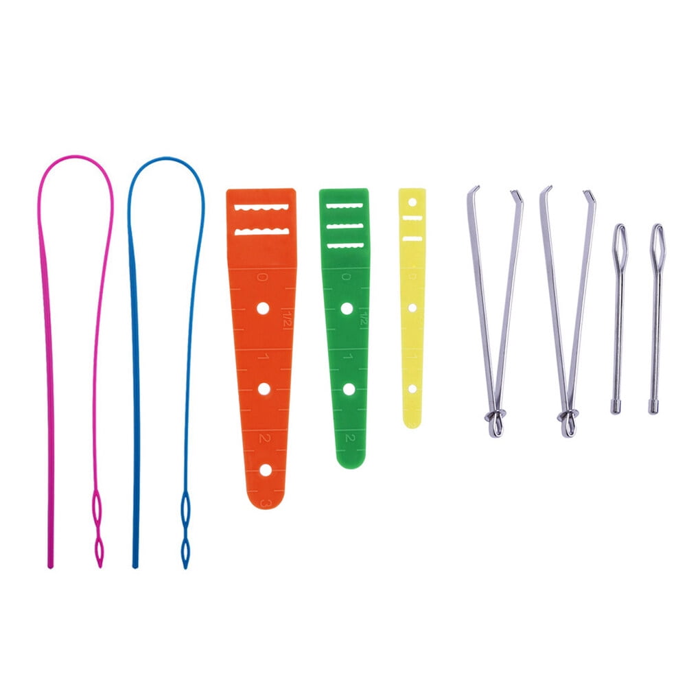 6pcs/set Sewing Ring Kit Drawstring Threader Tool Set Threader Metal  Tweezers For Fabric Belt Strips DIY Knitting Accessories