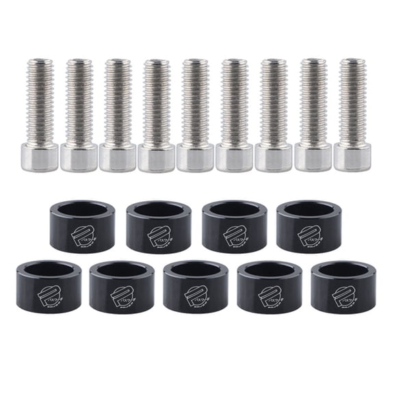 9pcs Exhaust Header Manifold Bolts with Cup Washers Engine Racings Bolts Anti Leakage for Vehicles Engine Racings
