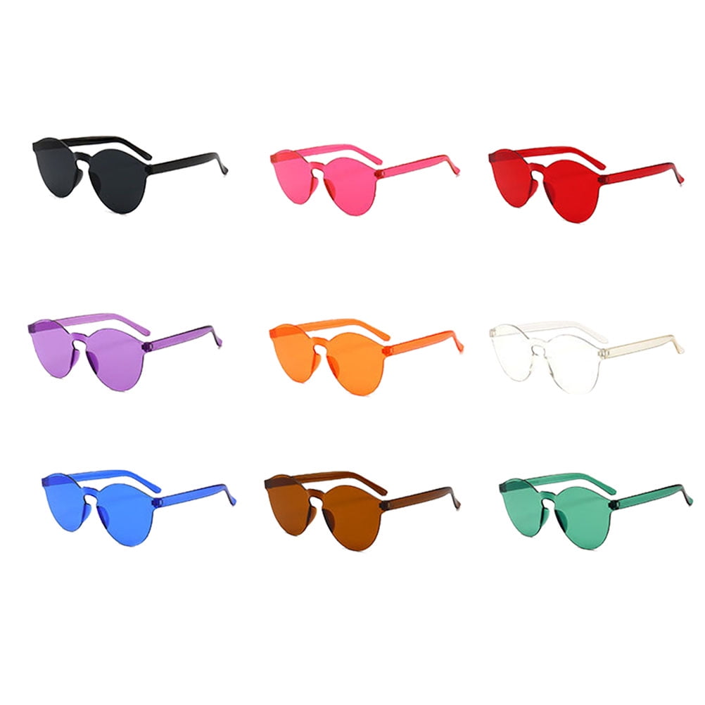 Transparent jelly color unisex glasses Amazon.com: Matcheck 18 Retro Neon Color Sunglasses Clear  main image 2