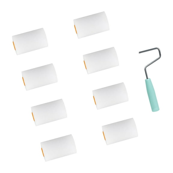 9pcs Foam Roller Set Interior Wall Paint Roller Easy Clean Paint Roller Small Paint Roller set for Water Bases Paints