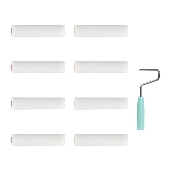 9pcs Foam Roller Set Interior Wall Paint Roller Easy Clean Paint Roller Small Paint Roller set for Water Bases Paints