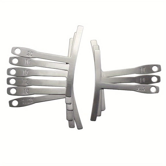 9pcs Fret Radius Gauge Set Guitar Measuring Tool for Guitar and Bass, Adjusting Bridge Saddle