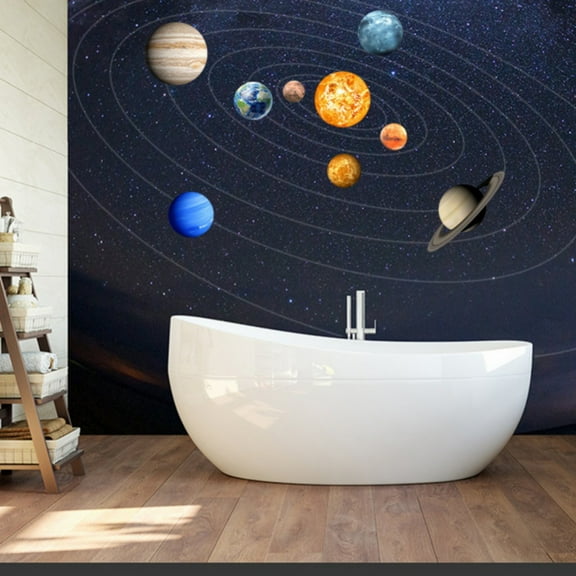 9pcs Glow in The Dark Planets Wall Decals,Planet Wall Stickers, Peel and Stick Art Decor