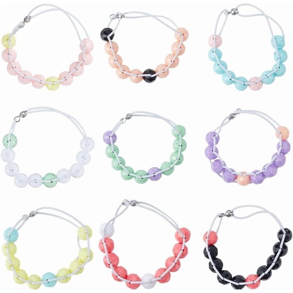 9pcs Golf Score Counter Beads 9 Colors Golf Crossover Bead Count Stroke Score Counter Beads Elastic Bracelets to Count Strokes