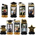 thumbnail image 1 of 9pcs Graduation Decorations Class of 2026 Table Centerpieces, Congrats Glitter Grad Honeycomb Centerpieces for Photo Tables Toppers 2026 Graduation Party Decor (Black Gold), 1 of 8