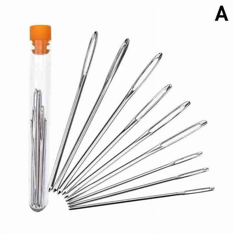 9pcs Hand Sewing Large Eye Needles for Wool Thick Knitter Yarn or Darning Z0Q H O8e2, Silver