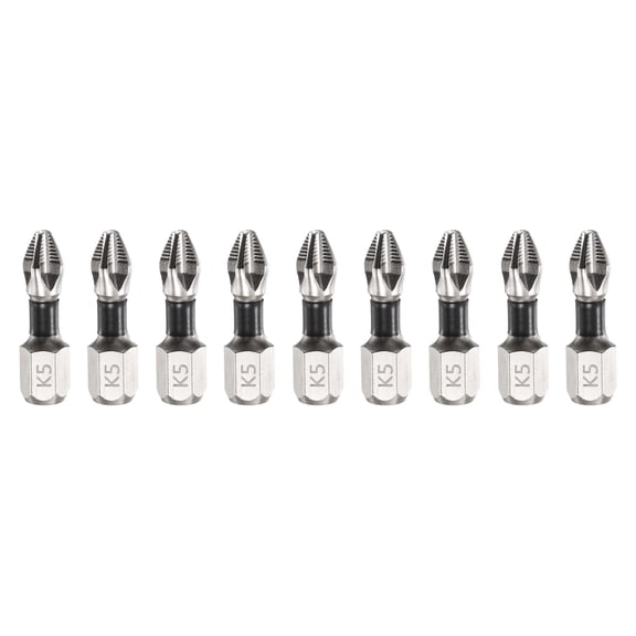 9pcs Impact Phillips Screwdriver Bit PH2 (#2) Anti Slip Tip 1/4" Hex Shank 1" (25mm) Long Magnetic Cross Screw Driver Industrial Power Drill Bits for Remove Fastening Screws
