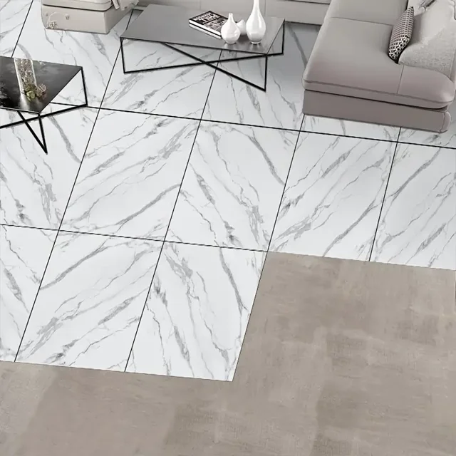 9pcs Marble Patterned Tile Sticker Selfadhesive Waterproof Wall