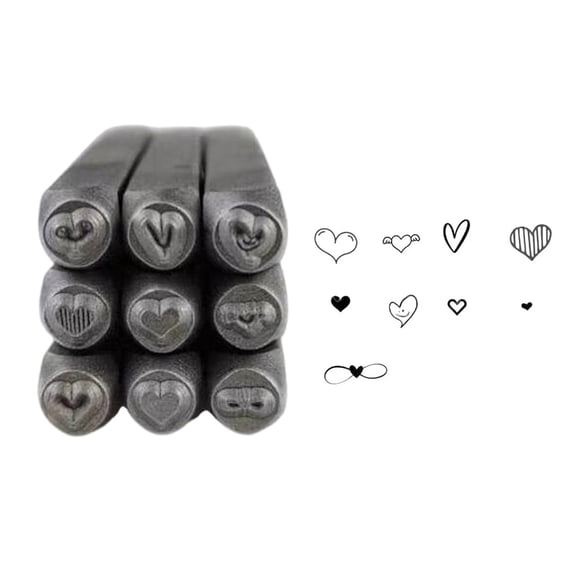 9pcs Metal Stamping Set for Jewelry Crafting and DIY Projects Steel Punch Stamp