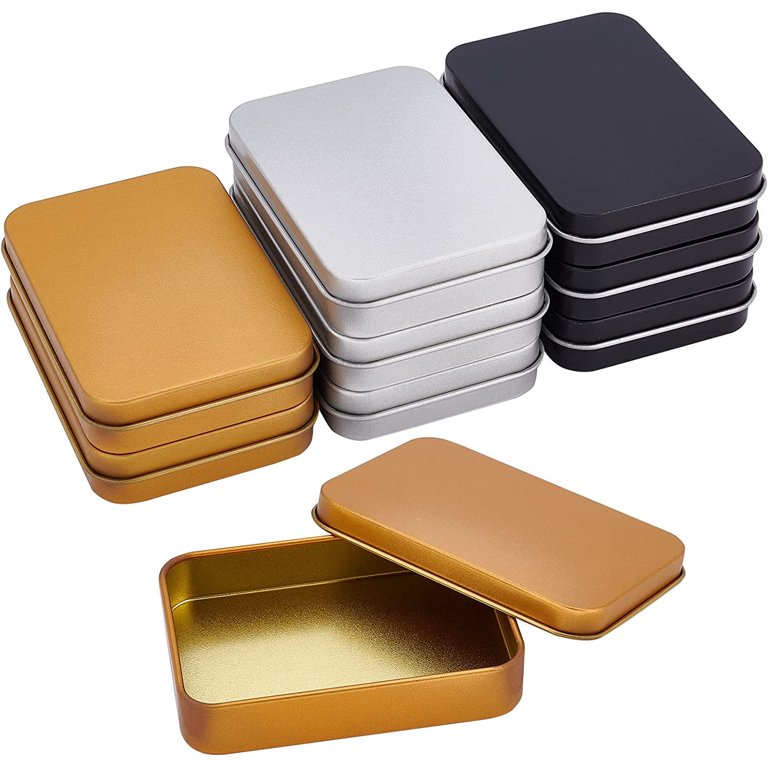 9pcs Metal Tin Box Metal Hinged Tin Box Container Mini Portable 