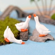 9pcs Miniature Simulation Goose Figurines Resin Goose Landscaping Decorations