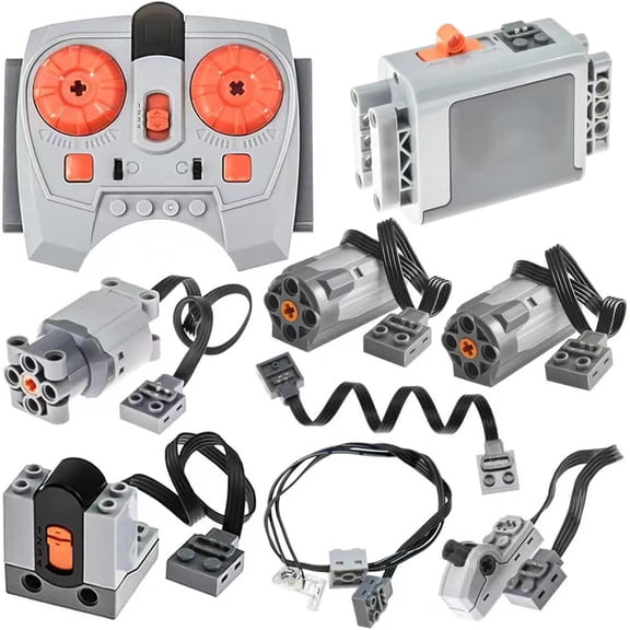 9pcs Motor-Function-Set Compatible with Major Building Block Brands, Includes-switches Light-Cables Remote Controls and More