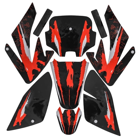 9pcs Motorcycle Graphics Kit Plastic Fender Fairing Decal Sticker for CRF70F CRF70 Pit Dirt Bike 70cc 90cc 110cc 125cc 140cc 150cc