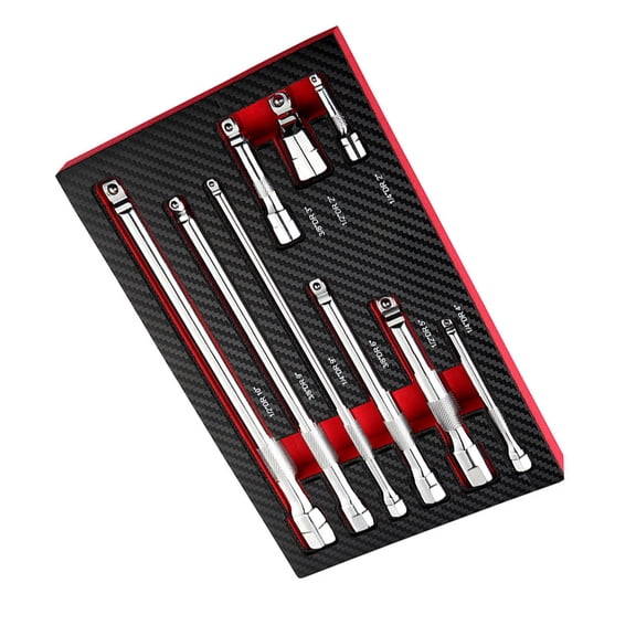 9pcs Multipurpose Swivels Head Socket Adapters Kits Spring Loaded Detent Socket Extension Rod Mechanics Tool Set