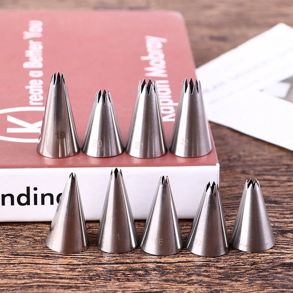 9pcs Pastry Icing Piping Nozzles Stainless Steel Decorating Tip Cake Decor