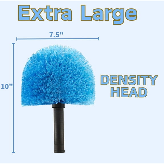 9pcs Screw on Webster Cobweb Duster Head for Pole | Spider Web Remover Brush | Cobweb Duster Head Attachment | Fits Standard 3/4 inch Threaded Poles (Blue)
