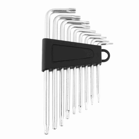 9pcs Security Star Hex L-Shape Wrench Set, Heat Treated Chrome Vanadium Steel Hand Tool Kit