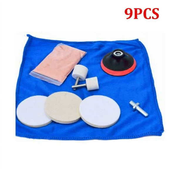 9pcs/Set Car Mirror Windshield Polishing Kit Glass Scratch Remover Repair Tool