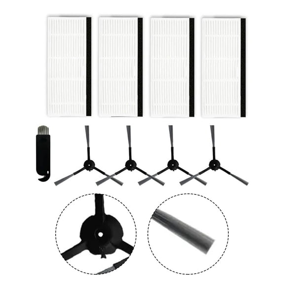 9pcs Side Brush Filter Cleaning Brushes For Cecotec For Conga 5290 Ultra Robot Vacuum Cleaner Accessories Smile Home