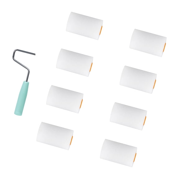 9pcs Small Foam Roller Set Water Bases Paint Roller Detail Painting Roller Tool for homes improvement & Craft Projects