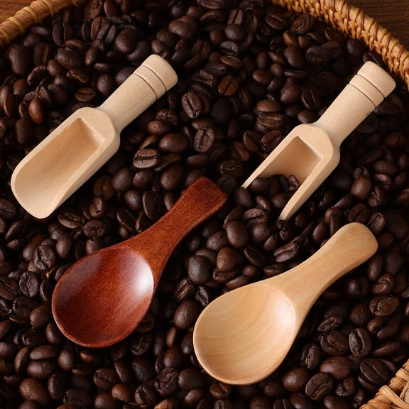 9-Piece Small Wooden Spoons Set for Condiments, Coffee, Tea, Sugar, Salt, Bath Salt Scoops Kitchen Utensils