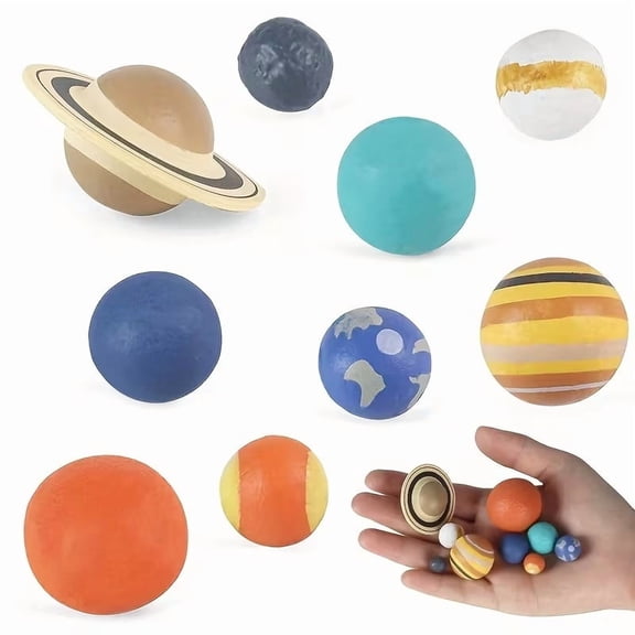 9pcs Solar System Model Set for Kids - Educational Planet & Earth Globe STEM Toy
