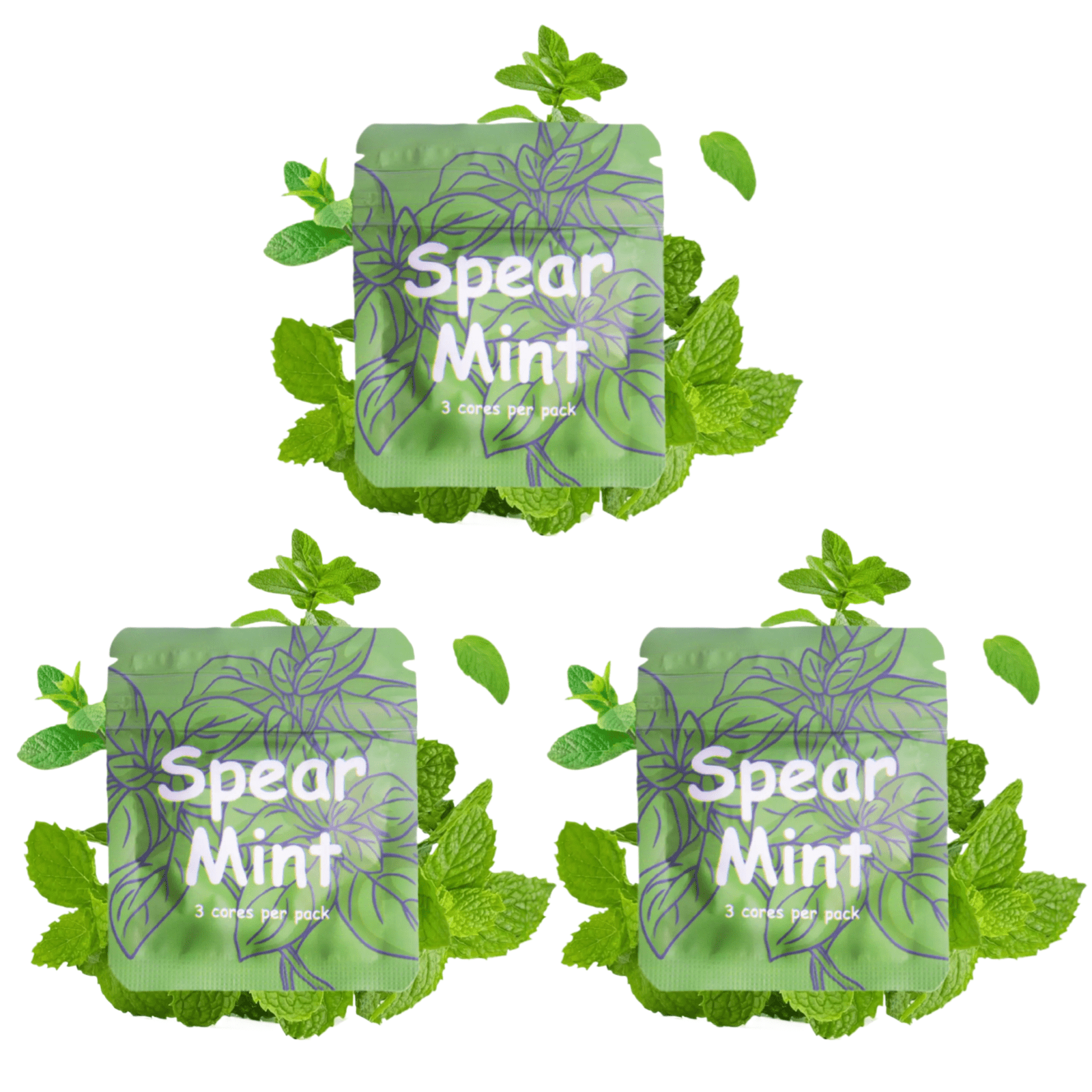 9pcs Spearmint Refillable Cores for Breathing Necklace to Replace Bad Habit, Habit Support Necklace for Stress Relief, Refreshing Inhaler Sensory Fidget Necklace for Adults