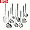 thumbnail image 1 of 9pcs Stainless Steel Cooking Utensils Set, Comfortable Grip Stainless Steel Cooking Utensils, Cookware Sets, Kitchen Accessories, Nonstick & Heat Resistant Kitchen Utensils, Cutlery, Dishwasher Safe,, 1 of 10