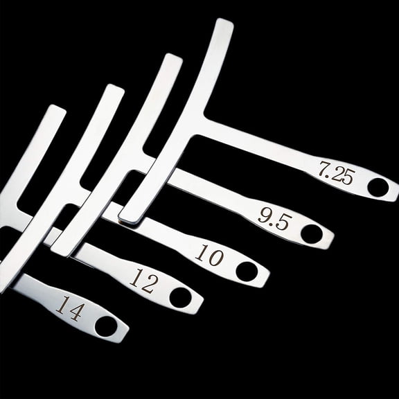 9pcs Stainless Steel Understring Radius Gauge Set for Guitar Bass Luthier Setup Adjustment Tool (7.25" to 20" Radius)