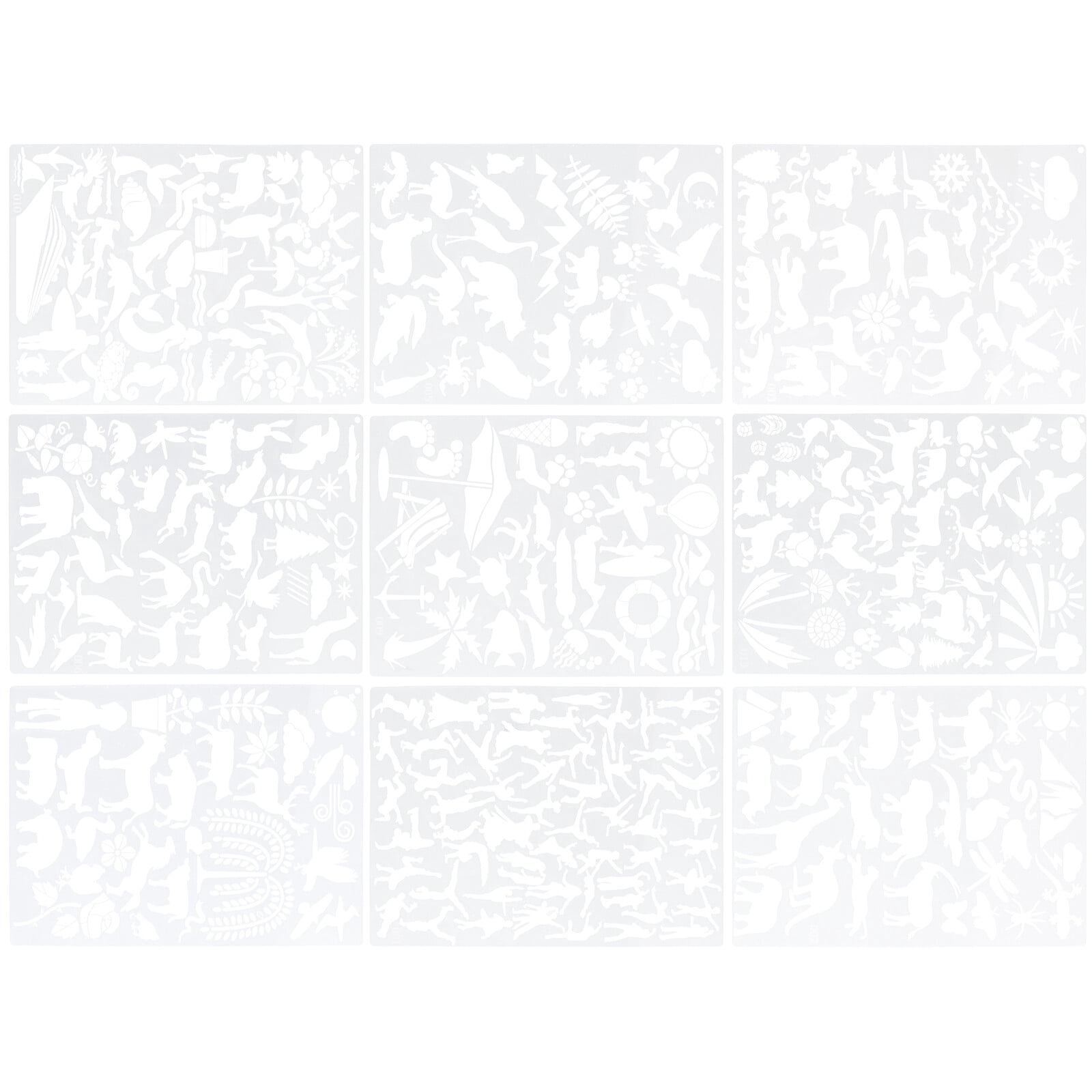 9pcs Stencils Painting Templates Forest Hollow Painting Stencils Spray ...