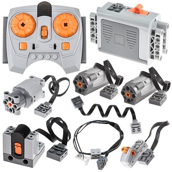 9pcs Technic-Motor Power-Function Kit IR-Receiver-Remote-Control AA Battery-Box-Switch-Light-Extension-Cord