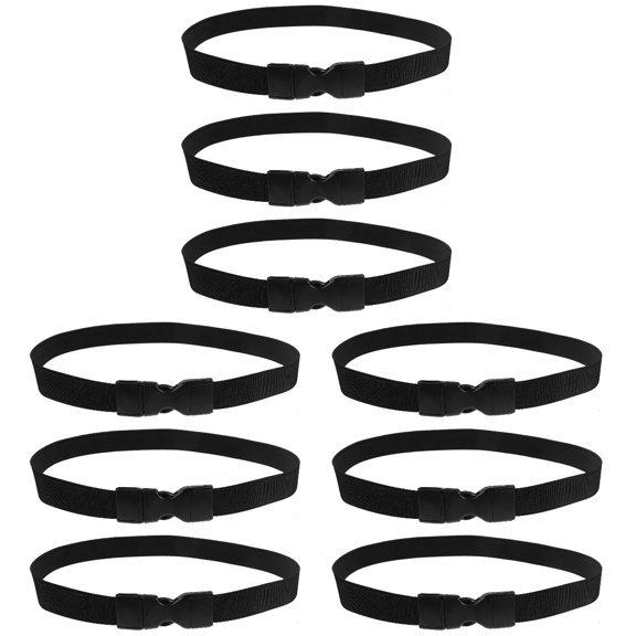 Supvox Trash Can Band Black Elastic Adjustable for Secure Bag Fit 9Pcs