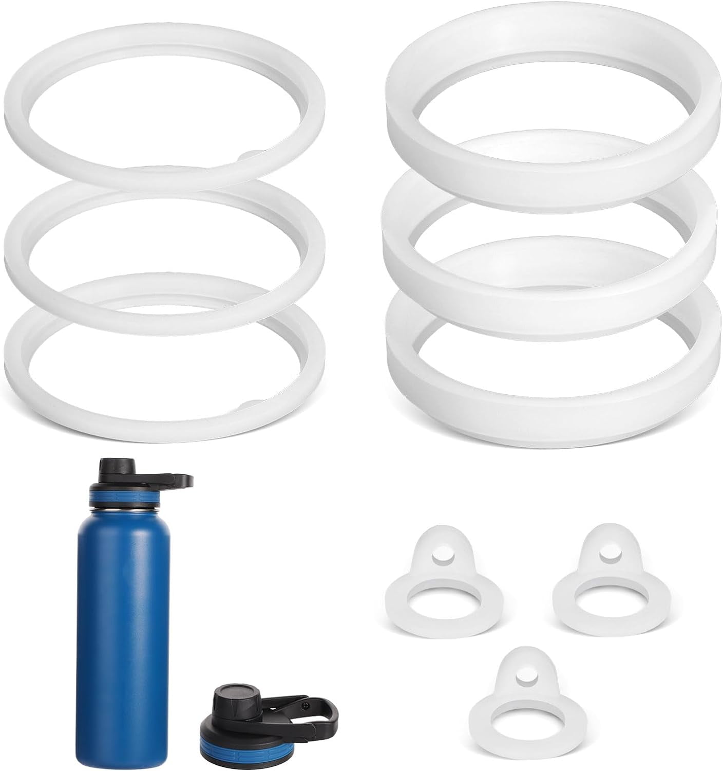 9pcs Water Bottle Gasket Replacement, Silicone Sealing Rings Gaskets