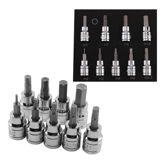 9pcs/set SoFor CKets Hex Bit SoFor CKet Set 3/8" Drive & Drill Metric 2-10mm