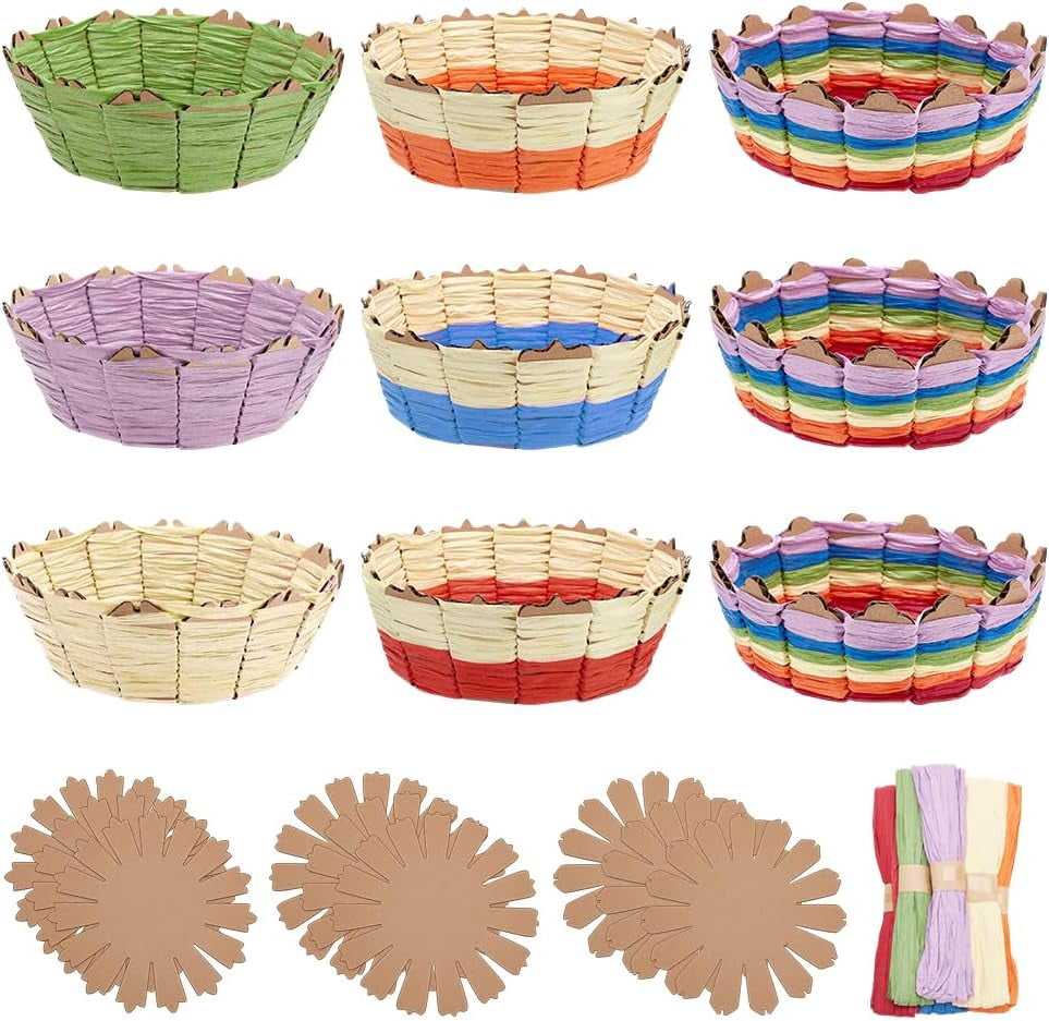 9set Woven Basket Kit DIY Woven Basket Material Kit Creative Weaving Personalized Storage Woven Basket Easter Basket Activities for Easter Eggs