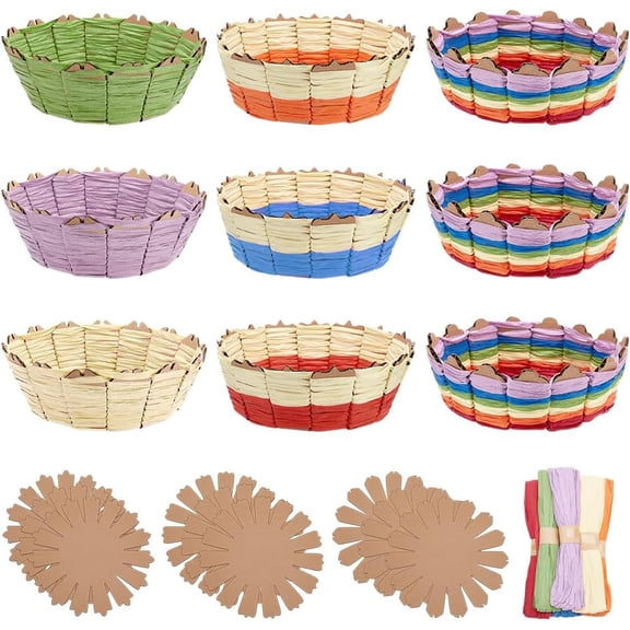 9set Woven Basket Kit DIY Woven Basket Material Kit Creative Weaving Personalized Storage Woven Basket Easter Basket Activities for Easter Eggs