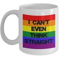 thumbnail image 1 of SpreadPassion Gay Gifts I Can't Even Think Straight Ceramic Coffee Mug 11 Oz - Unique Funny Mug Gift, 1 of 6