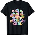 thumbnail image 1 of 9th Birthday Girl, Cute Dumpling, Kawaii Style, Birthday Party, Short Sleeve T-Shirt, 1 of 5