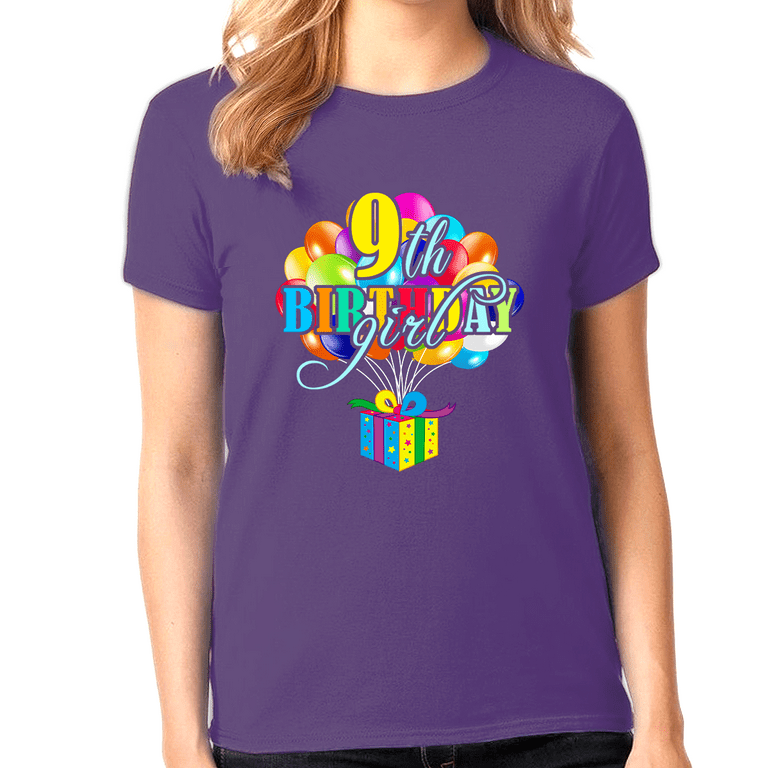 Funny Sloth 9th Birthday Shirt For Kids Balloon Funny Sloth 9th Birthday Shirt For Kids Balloon
