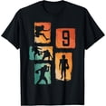 thumbnail image 1 of 9th Birthday Retro American Football 9 Years Old T-Shirt, 1 of 8